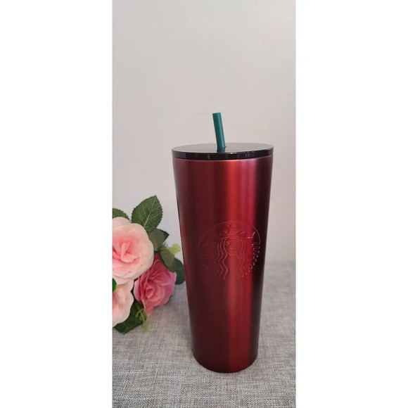 Starbucks 2018 Holiday Collection Crimson Red Stainless Steel Cold Cup‎ 24oz - Picture 1 of 5
